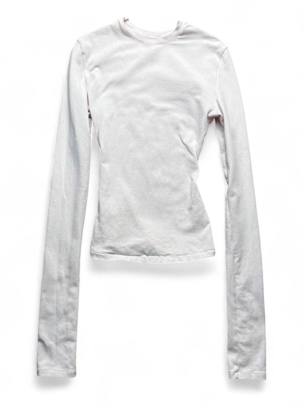 Skims Blush Pink Fitted Long Sleeve Top XXS